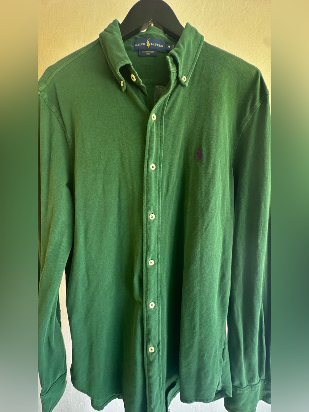 Polo by Ralph Lauren Green Button-Down Shirt with Contrast Logo